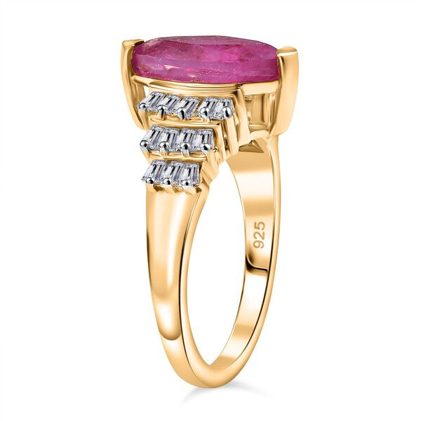 AAA Ilakaka Rosa Saphir (Fissure gef&uuml;llt), Moissanit Ring 925 Silber 750 Gelbgold Vermeil (Gr&ouml;&szlig;e 20.00) ca. 3,12 ct image number 5