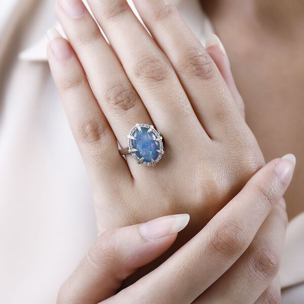 Boulder Opal und Zirkon Ring - 3,65 ct. image number 9