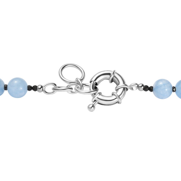 EverTrue Milchige Aquamarin und schwarze Spinell 50cm Halskette - 185 ct. image number 4