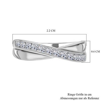 LUXURIANT SI-GH Labor Diamant Ring, 925 Silber platiniert - 0,50 ct.
