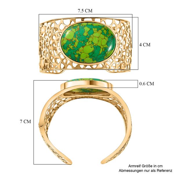 Grünes Türkis Armreif ca. 19 cm, vergoldet ca. 57.86 ct image number 6