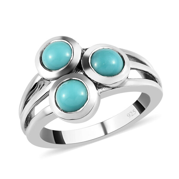 Natürlicher Sleeping Beauty Türkis-Ring, 925 Silber platiniert  ca. 1,29 ct image number 4