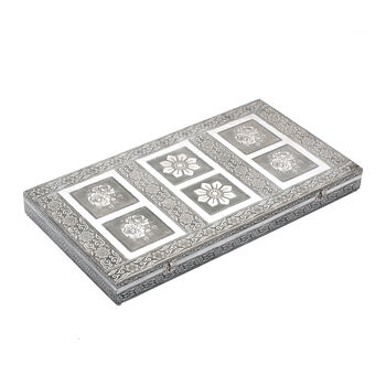 Schmuckaufbewahrungsbox im Vintage-Look, Bl&uuml;ten-Pr&auml;gung