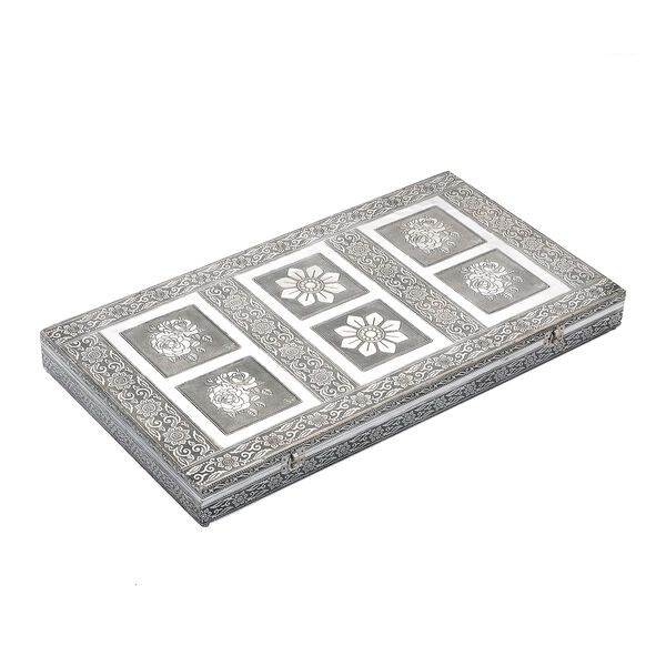 Schmuckaufbewahrungsbox im Vintage-Look, Blüten-Prägung image number 0