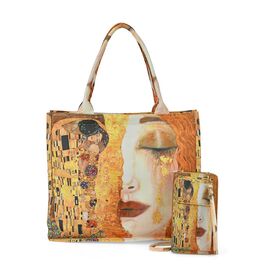 2-teiliges Taschenset - 40x12x35cm Shopper und 20x11x2cm Handytasche, Klimt