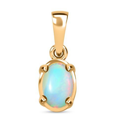 AA Natürlicher, äthiopischer Welo Opal Anhänger 925 Silber vergoldet ca. 0,30 ct. image number 0
