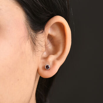 Mosambik Granat Ohrringe, 925 Silber rhodiniert - 0,70 ct.