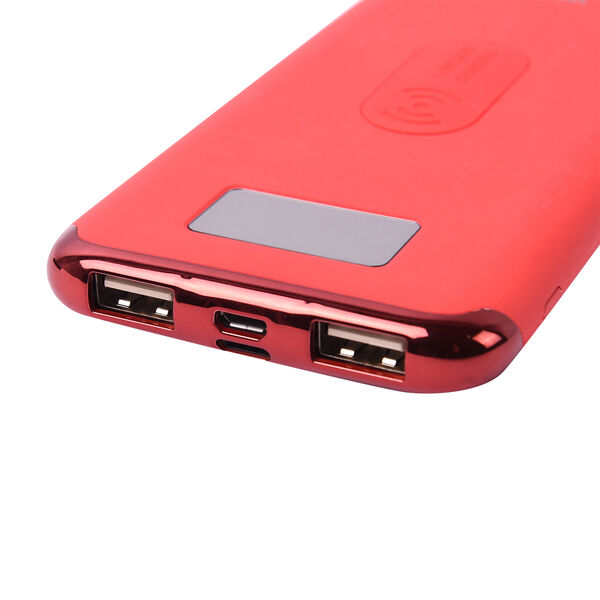 Kabellose PowerBank mit Bildschirmanzeige, 10000mAh, Rot image number 4