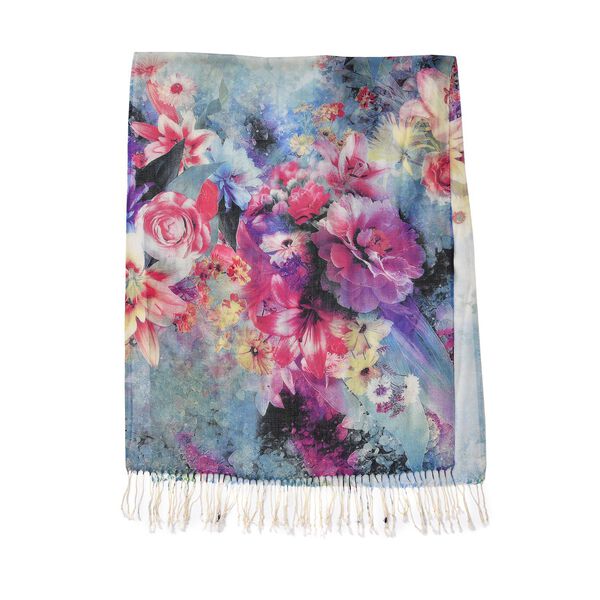 100% Merino Woll-Schal mit Quasten, 70x180cm, Mehrfarbig image number 2