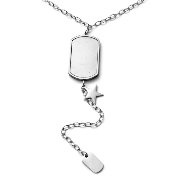 Wei&szlig;es Perlmutt Halskette ca. 50 cm in Edelstahl image number 3