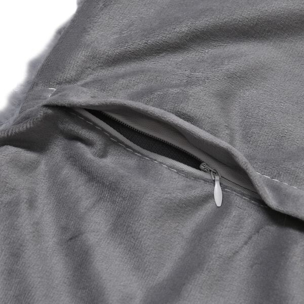 Superweicher Mikroplusch 2er-Set Sofa-Kissenbez&uuml;ge mit Rautenmuster, 45x45 und 60x60 cm, Dunkelgrau image number 5