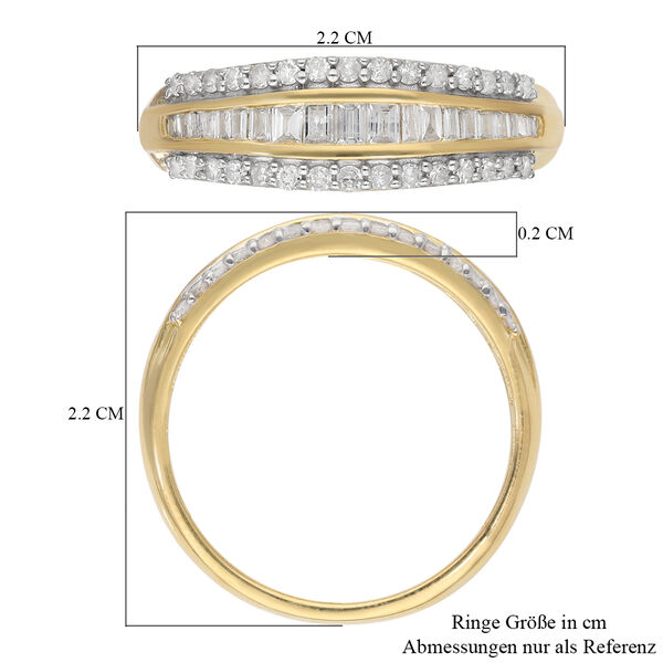 Diamant-Ring, 925 Silber Gelbgold Vermeil  ca. 0,50 ct image number 7