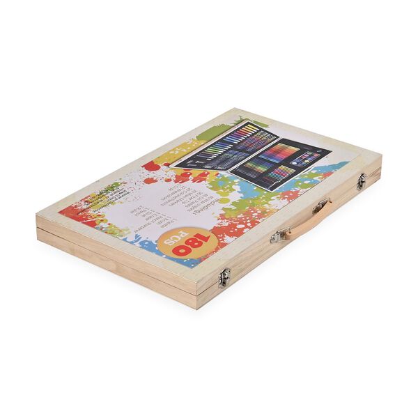 Mal- und Zeichnenset 180tlg mit Malholzkoffer: Aquarell, Öl, Pastell, Buntstifte, Mini-Bleistifte image number 4