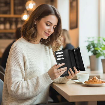 "RfidProtected 100% Python Embossed Genuine Leather Women's Wallet Color : Purple Size:7.25x4 INCH "