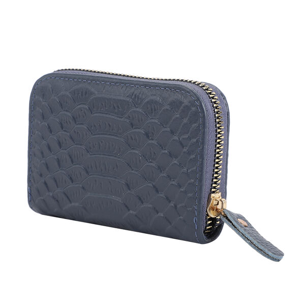 Geldb&ouml;rse aus 100% echtem Leder, Gr&ouml;&szlig;e: 11x7,5 cm, Blau image number 2