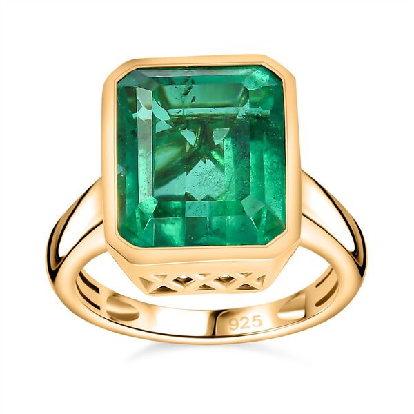 Smaragd Triplett Quarz Ring - 7,10 ct. image number 4