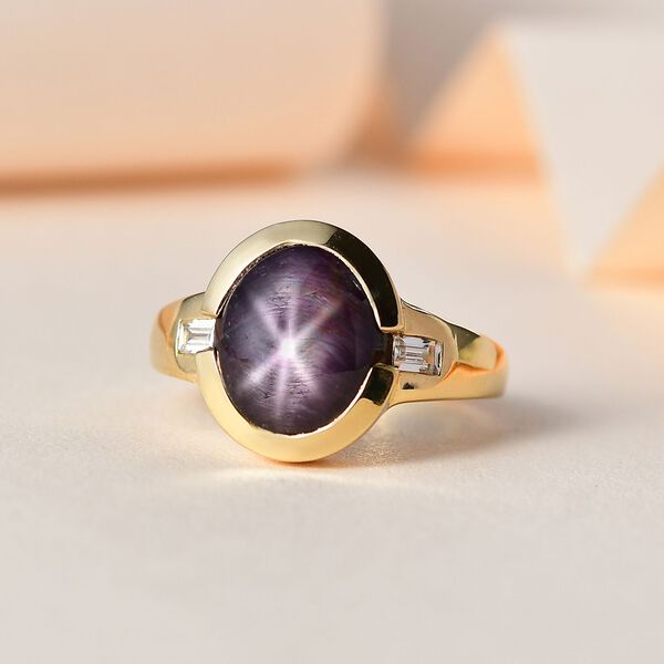 Sternrubin und Zirkon Ring - 9,28 ct. image number 2