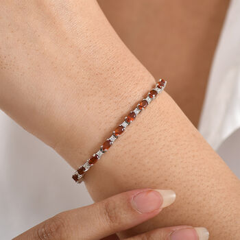 D'Joy AAA Hessonit Granat und Zirkon 20cm Armband - 9,23 ct.