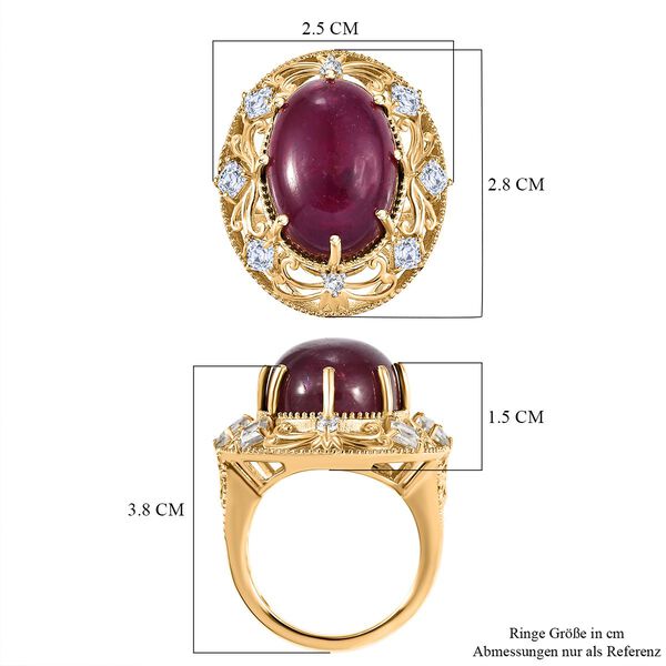 AA Afrikanischer Rubin und Zirkon-Ring - 21,43 ct. image number 5