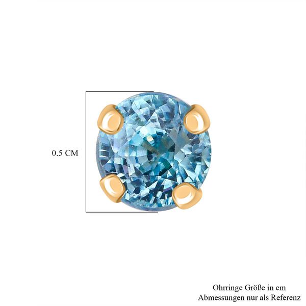 AAA blaue Zirkon Ohrringe in 375 Gold - 1,58 ct. image number 4