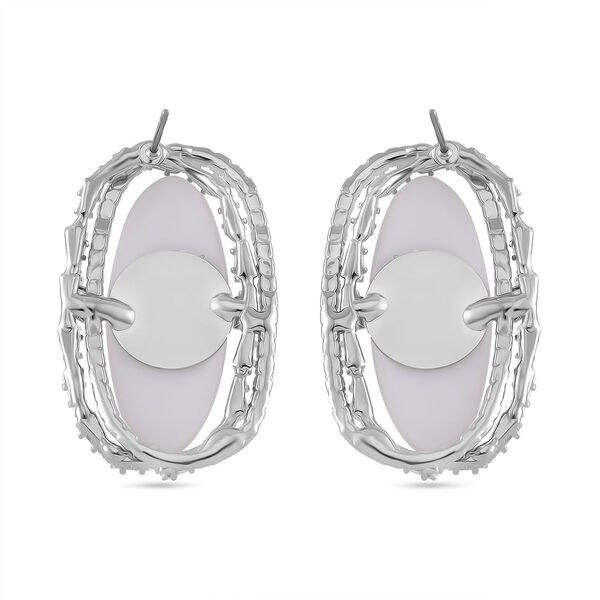 Edle Perlen-Ohrringe mit wei&szlig;en Kristallakzenten, Silberfarben image number 4