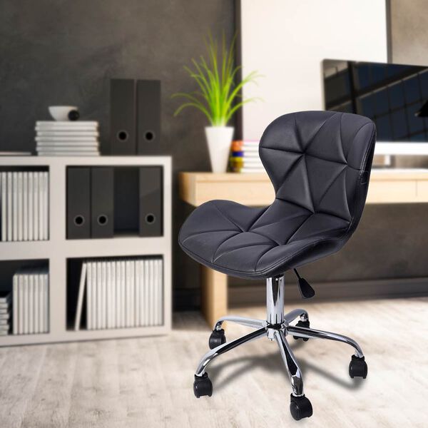 Büro-/ Schreibtischstuhl mit 360-Grad Drehfunktion und Höhenverstellung, Größe: 50x50x77 cm, Schwarz image number 5