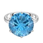 Sternlicht-Schliff Himmelblauer Topas Ring 925 Silber rhodiniert (Größe 20.00) ca. 11.87 ct
