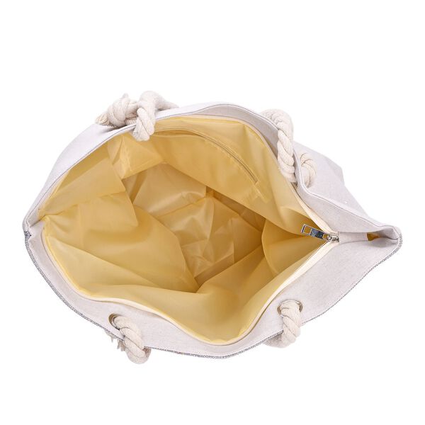 Jacquardgewebte Tasche aus Jute, 42x37x34 cm, Hausmuster image number 2