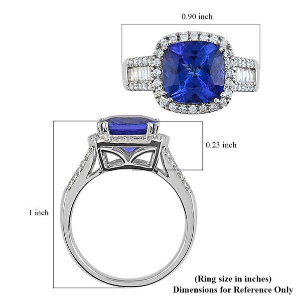 RHAPSODY AAAA Tansanit und VS EF Diamant Halo Ring in 950 Platin - 4,30 ct. image number 5