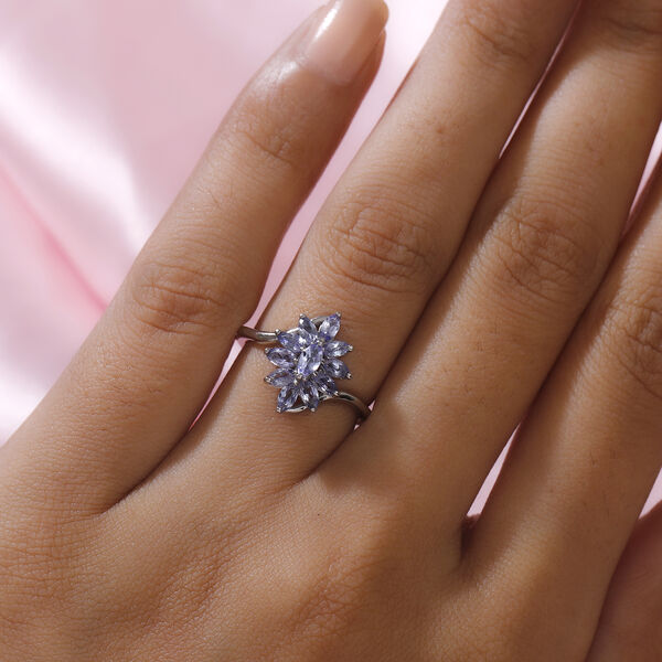 Tansanit Ring 925 Silber platiniert  ca. 0,99 ct image number 3