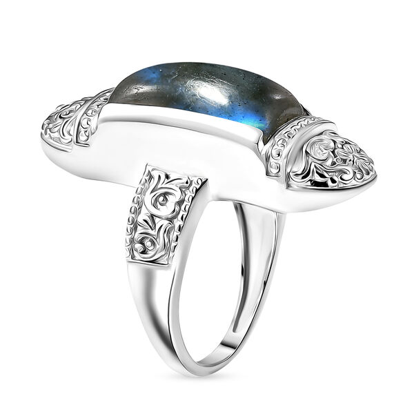 D'Joy AAA Labradorit Ring 925 Silber rhodiniert (Gr&ouml;&szlig;e 19.00) ca. 6,32 ct image number 5