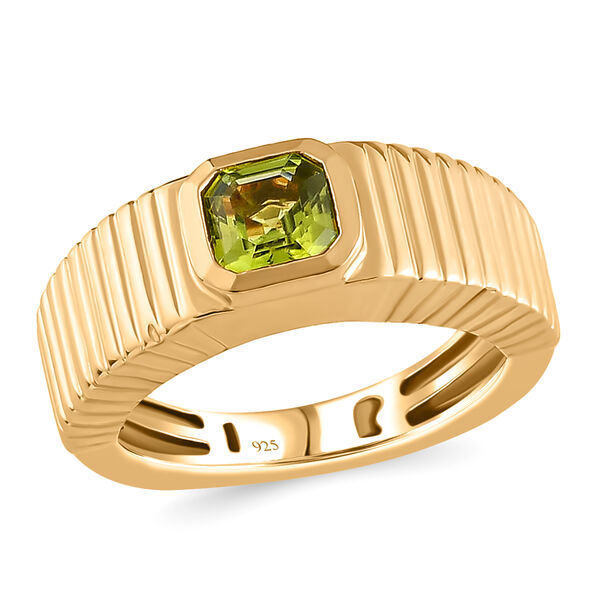 Natürlicher Peridot Ring 925 Silber vergoldet  ca. 0,68 ct image number 4