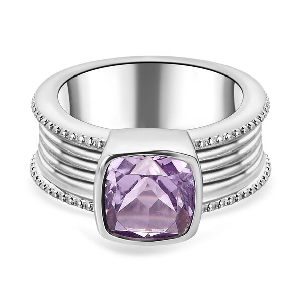 Rosa Amethyst Ring, Edelstahl (Größe 17.00) ca. 2.08 ct image number 0
