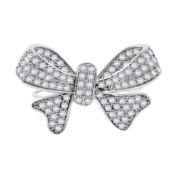 LUSTRO STELLA - Wei&szlig;er Zirkonia Ring 925 Silber rhodiniert (Gr&ouml;&szlig;e 21.00)