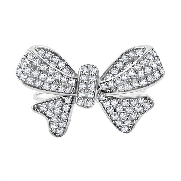 LUSTRO STELLA - Wei&szlig;er Zirkonia Ring 925 Silber rhodiniert (Gr&ouml;&szlig;e 21.00)