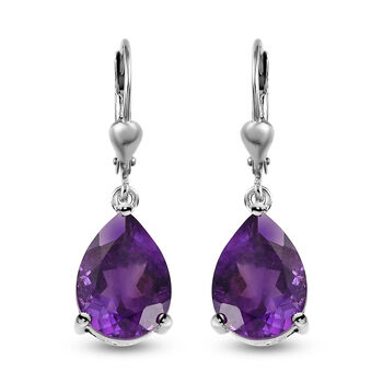 Afrikanische Amethyst-Ohrringe, 925 Silber platiniert ca. 8,97 ct