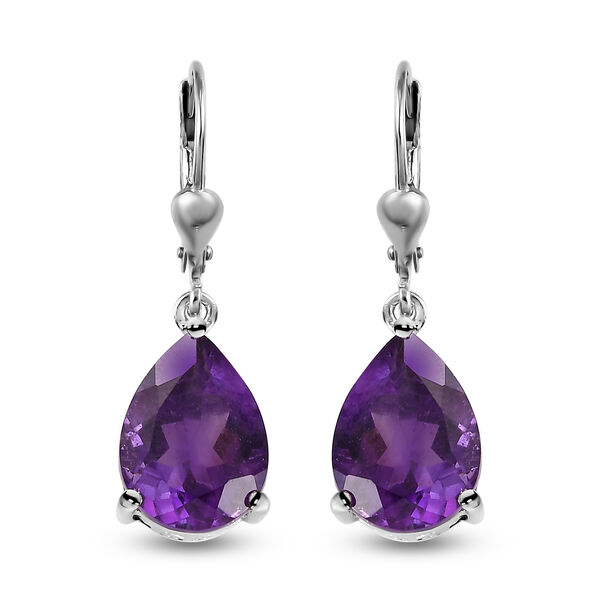 Afrikanische Amethyst-Ohrringe, 925 Silber platiniert ca. 8,97 ct