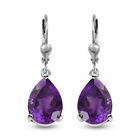 Afrikanische Amethyst-Ohrringe, 925 Silber platiniert ca. 8,97 ct