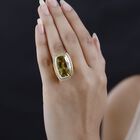 Ouro Verde-Quarz, weißer Zirkon Ring, 925 Silber Gelbgold Vermeil (Größe 16.00) ca. 16.90 ct image number 2