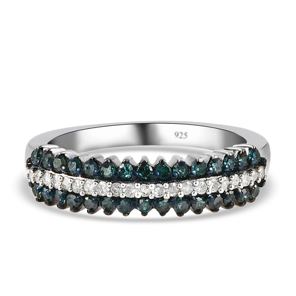 Blauer und wei&szlig;er Diamant-Ring - 0,50 ct.