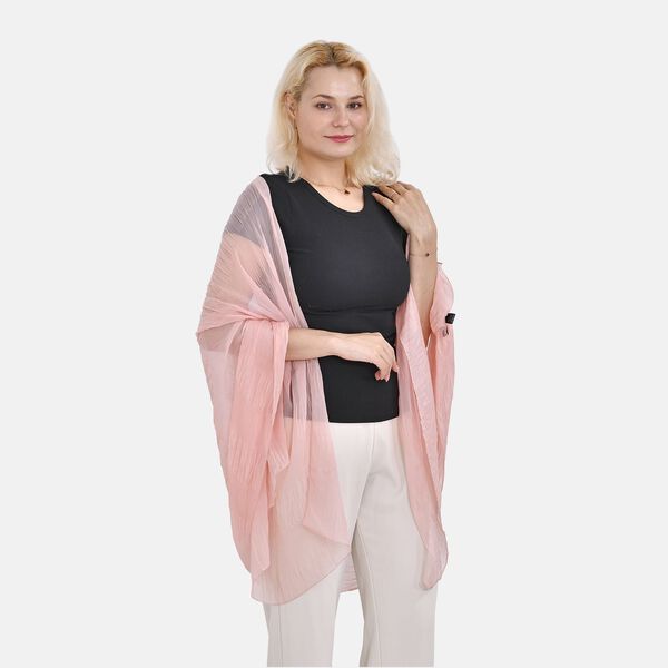 LA MAREY – 100% Maulbeer-Seidenschal Chiffon, 60x170cm, rosa image number 8