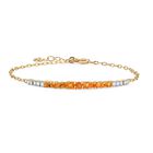 Djoy Feuer opal Armband ca. 19 cm + 2.5 cm extender, 925 Silber 750 Gelb Vergoldet ca. 1,04 ct.
