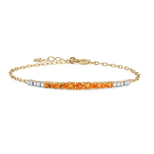 D’joy Feuer opal Armband ca. 19 cm 925 Silber 750 Gelb Vergoldet ca. 1,04 ct. image number 0