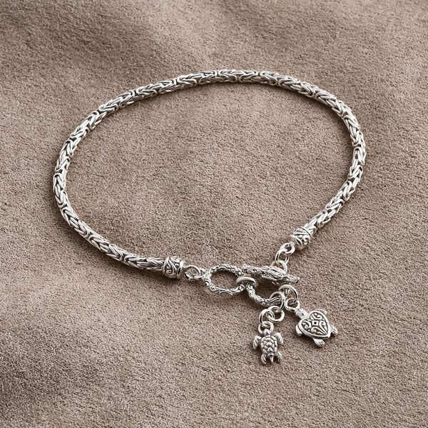 Royal Bali Kollektion- Armband mit Schildkr&ouml;ten-Charme in 925 Silber, 20cm image number 1