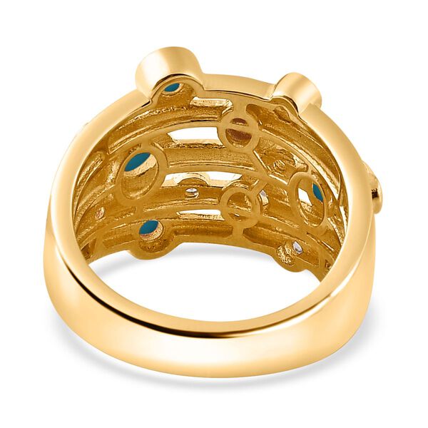 AA Sleeping Beauty Türkis und Zirkon Ring - 1,39 ct. image number 6