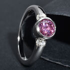 Rosa Moissanit Ring 925 Silber rhodiniert  ca. 0,88 ct image number 1