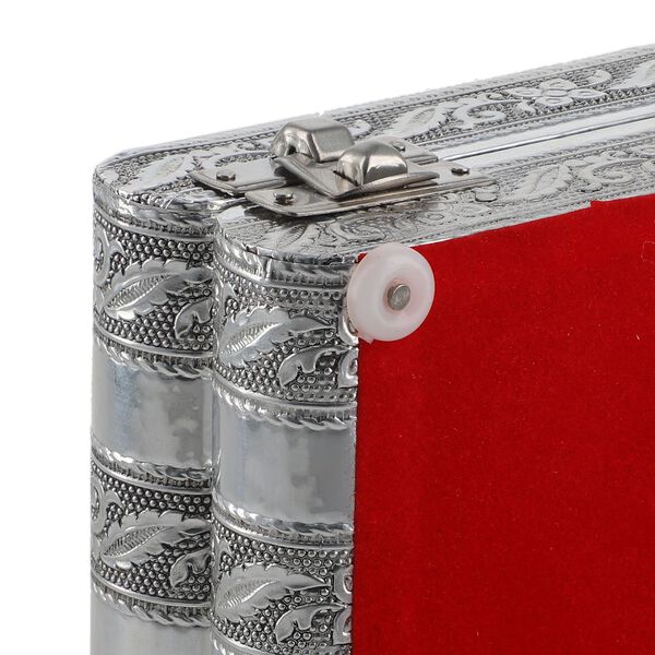 Handgefertigtes, Aluminium-Schmuckkästchen, silber, Elefantenprägung image number 6