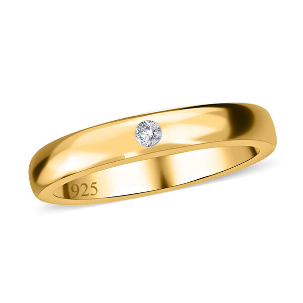 Solit&auml;r Bandring in Silber mit Gelbgold Vermeil image number 4