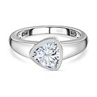 Moissanit Ring, 925 Silber platiniert (Größe 17.00) ca. 1.28 ct