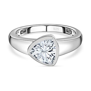 Moissanit Ring, 925 Silber platiniert (Gr&ouml;&szlig;e 17.00) ca. 1.28 ct